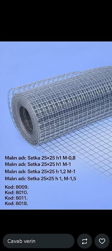 Setka 25×25 – qalvanizli məftildən hazırlanmış qaynaq toru (rulet