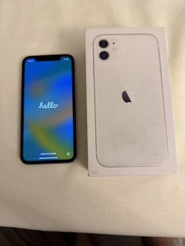 işlənmiş telofonlar: IPhone 11, 64 GB, Ağ, Face ID — 2