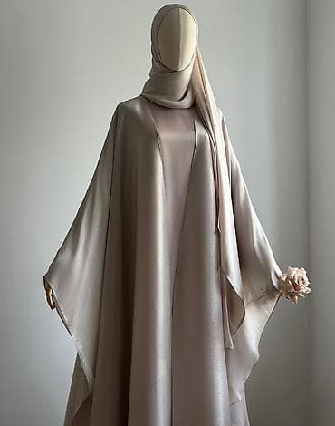 4-lü dəst: Başörtü, Abaya, Uzunqol içlik paltar, Kəmər 🤍 Çatdırılma — 2