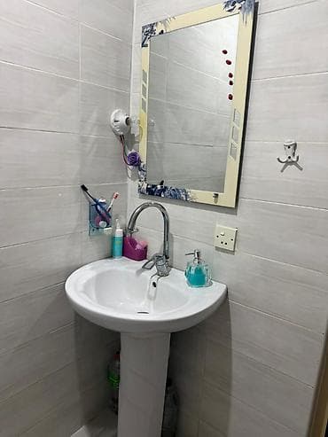 Pedestal tipli hamam/lavabo komplekti - Dairəvi formalı, keramik — 2