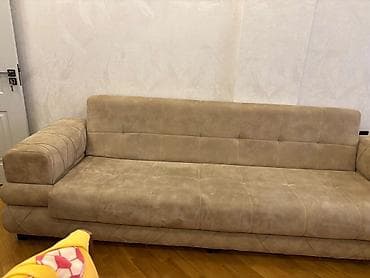 Bej rəngli çevrilə bilən divan - Müasir minimalist dizayn, düzbucaqlı