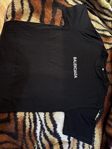 klassik şalvar: Balenciaga qara T‑şört - Rəng: qara - Ön hissə: sinədə ağ — 3