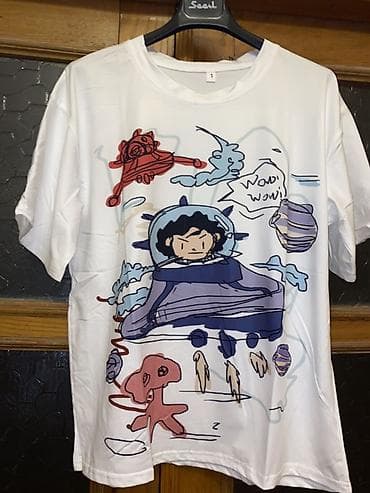 Məhsul: Qrafik çaplı ağ T‑shirt - Rəng: Ağ pambig - Print: Ön hissədə — 2