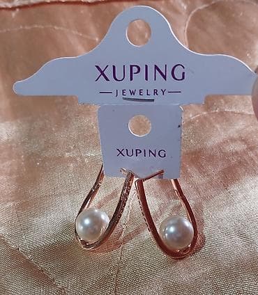 frank martin saat: Xuping Jewelry markalı zərif sırğa - Material: qızılgül tonlu metal — 2