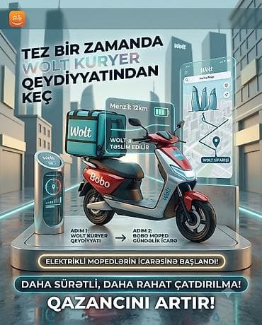 bag evlerinde is: Moto-kuryer tələb olunur, Ayda 2 dəfə ödəniş, Təcrübəsiz — 1