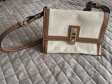 yango canta: Charles & Keith kəsişməli çiyin çantası - Material: krem rəngli — 1