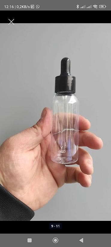 mücrü qabı: 100 ml spirt qabı - Material: yüngül və davamlı şəffaf PET plastik - — 9