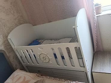 2ci əl kuşetka: Uşaq beşiyi – “Ali Bebe” model - Rəng: ağ - Material: laminat/MDF — 3
