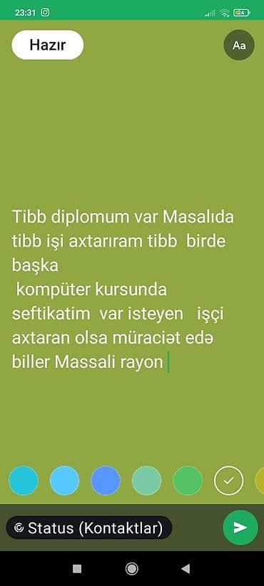 Xidmət: Tibbi sahədə iş axtaran mütəxəssis - Tibb üzrə diplom - lalafo.az -da Xidmət: Tibbi sahədə iş axtaran mütəxəssis - Tibb üzrə diplom -