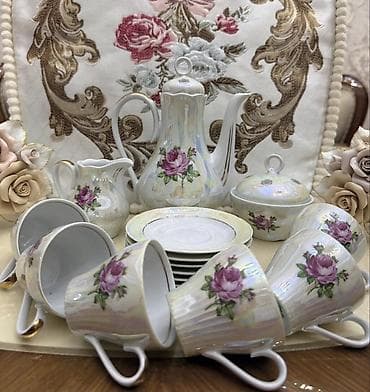 mis caydan: Çay dəsti, rəng - Ağ, Farfor, 6 nəfərlik — 1