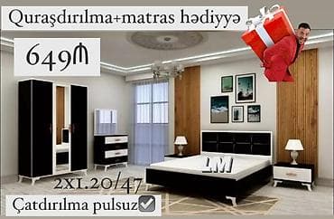nar soku ceken: Yataq dəsti – sifarişlə və yeni Qiymət: 649₼ Dəst tərkibi: - Dolab — 1