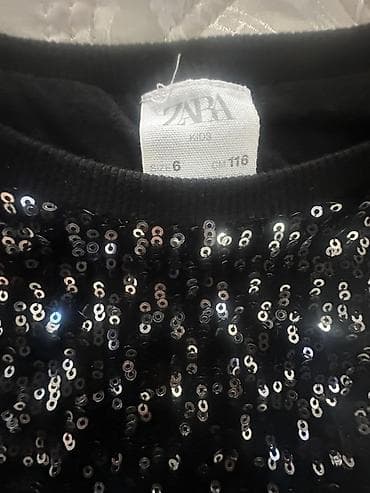 Üst geyimləri: ZARA Kids parıltılı sviter - Rəng: qara - Üzəri tam örtülü gümüşü — 2