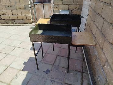 manqal şiş: İki bölməli metal manqal/şiş qabı - Material: qalın metaldan — 6