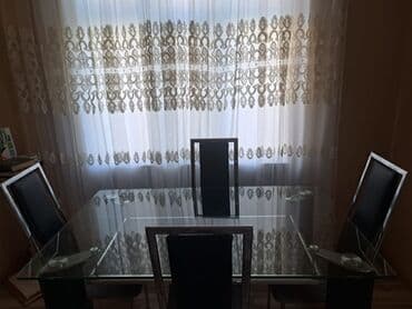 şuşə masa: Кухонный стол, Нераскладной, Стекло, Прямоугольный стол — 3