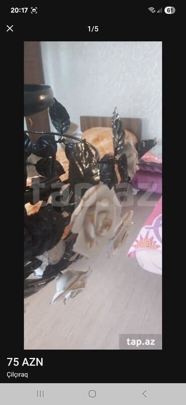 listurlar: Çılçıraq, 4 lampa, Keramika — 2