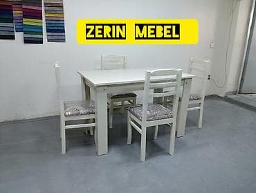 bağ stulu: Mətbəx üçün, Açılmayan, Dördbucaq masa, 4 stul — 1