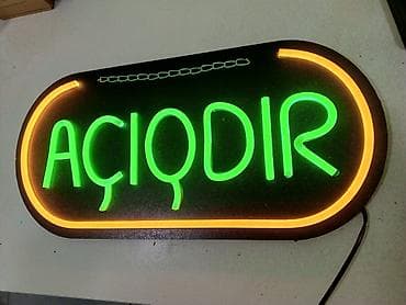 Şəkildə gördüyünüz "AÇIQDIR" LED yazısı satılır Təzədir, istifadə — 2