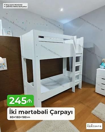 İki mərtəbəli çarpayı – 80×180×180 sm - Kompakt və funksional dizayn