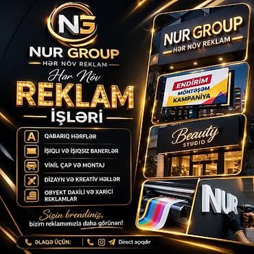 grafik dizayner: 1. 💡 Biznesinizi Önə Çıxarın! Qabariq Hərf və İşıqlı Reklamların — 1