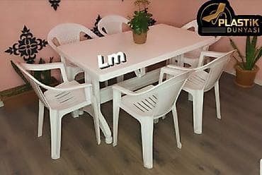 bag stol: Yeni, Dördbucaq masa, 6 stul, Açılan, Stullar ilə, Plastik, Azərbaycan — 4