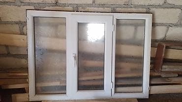 plastik şüşə: İşlənmiş Təkqat şüşə paketi Plastik pəncərə, Еni: 100 sm, Uzunluğu: 140 sm — 1