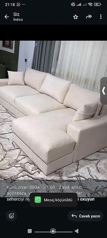 unitaz gence: Künc divan, Açılan, Bazalı, Çatdırılma yoxdur — 1