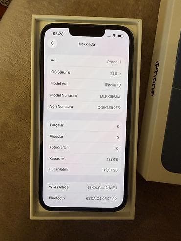 telefonlar iphone: IPhone 13, 128 GB, Mavi, Face ID — 10