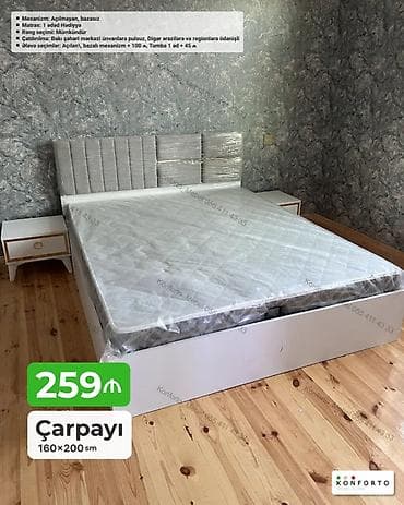 islenmis matras: Çarpayı – 160×200 sm - Model: bazasız, açılmayan mexanizm - Başlıq — 1