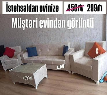 Yeni, Divan, 2 kreslo, Divan, Bazalı, Açılan — 4