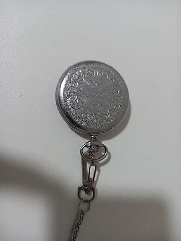 Mexanik cib saatı – qapaqlı, zəncirli - Korpus: gümüşü tonlarda — 1