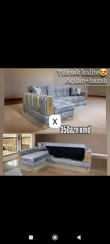 stull: Yüksək keyfiyyətli künc divan – açılan və bazalı model — 1