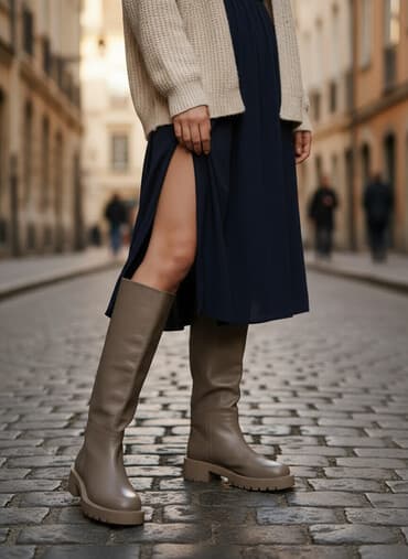 çəkməcə: Uzunboğaz, Zara, Ölçü: 36, rəng - Bej, İşlənmiş — 1