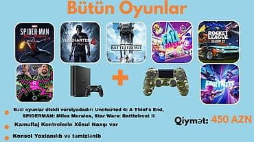 Səliqəli və zəmanətlə istifadə olunmuş PS4 Slim 1TB satılır! ⚡ Heç bir — 1