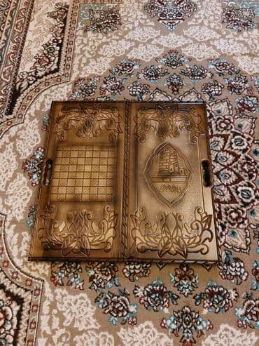 BMW: Taxta nərd-şahmat lövhəsi - Material: massiv taxta, yandırma və — 1