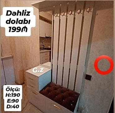 Dəhliz dolabı – 199₼ Kompakt və funksional giriş mebeli: - Ölçülər