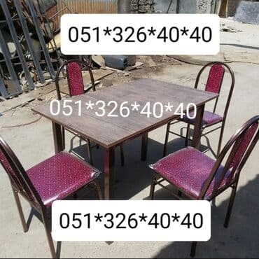 Masa və oturacaq dəstləri: Qonaq otağı üçün, Yeni, Açılan, Dördbucaq masa, 2 stul — 14