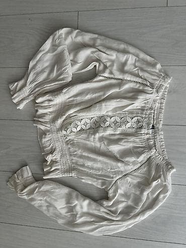 bot 38: H&M Divided brendi qadın bluzu - Rəng: krem/ivory - Model: boho — 5