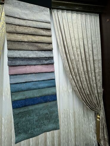 07 perde: Qalın, boz rəngli, zərli naxışlı pərdələr otağa zərif və dəbli bir — 12