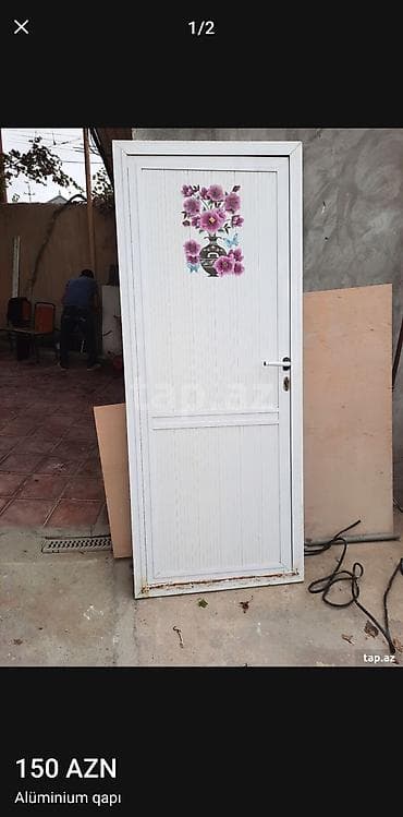 Təmir və tikinti: Alüminium qapı - Material: alüminium karkas, panellər - Rəng: ağ - — 1