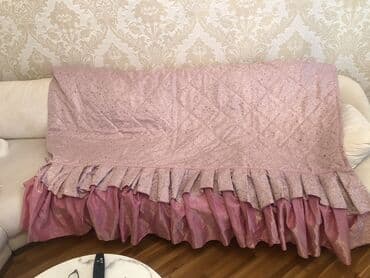 işlənmiş perde: İşlənmiş, Pərdə, rəng - Çəhrayı, Pulsuz çatdırılma — 3