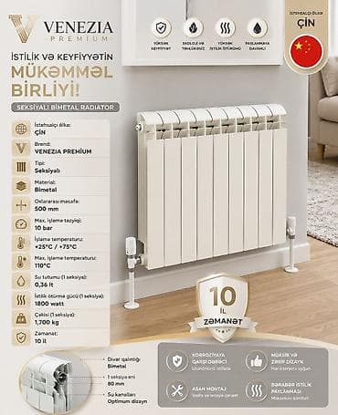 ev qizdiran: Yeni Seksiyalı Radiator Alüminium, Ödənişli çatdırılma, Ödənişli quraşdırma, Zəmanətli, Kredit yoxdur — 8