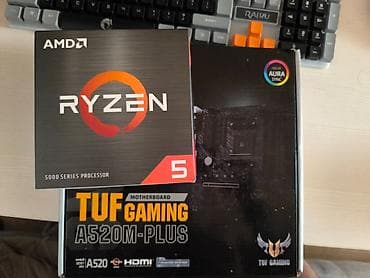 portable ssd: Ana Platası AMD ASUS TUF Gaming A520M-PLUS + Ryzen 5 5500, İşlənmiş — 1