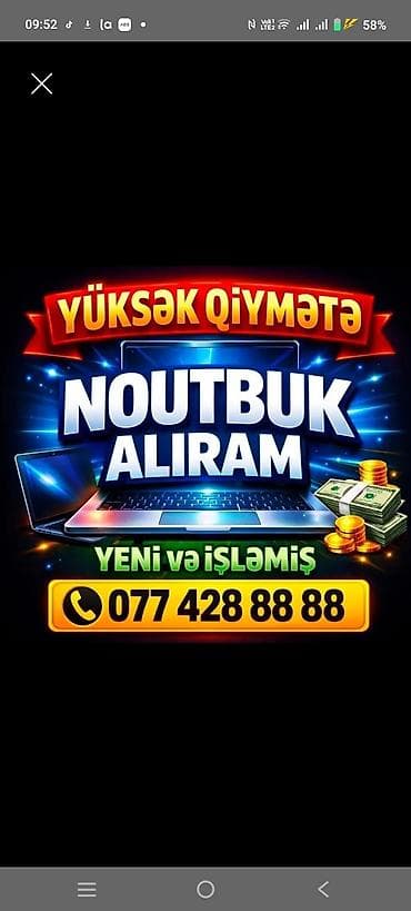 YUKSEK QİYMƏTƏ NOUTBUK ALIRAM