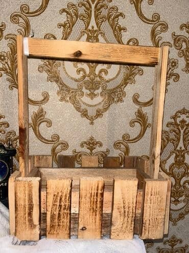 Taxta səbət/qutu – dekorativ və funksional - Material: təbii ağac