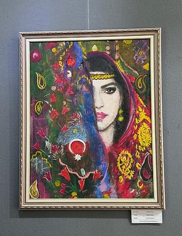 baş: Rəsm əsəri – “Xalçanın sirləri” mövzusunda portret-kompozisiya - — 1
