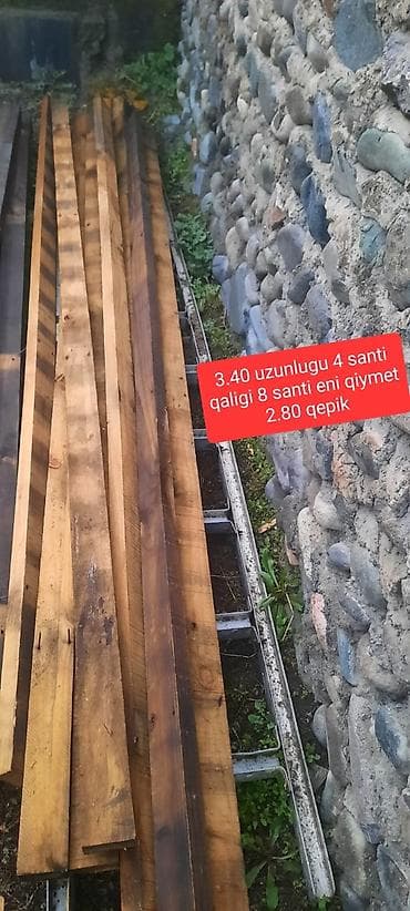 sökuntu taxta: Taxta materialı – müxtəlif ölçülərdə taxta şalban və lövhələr Ölçülər — 1