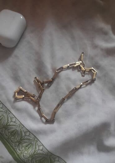 yuxuda sac rezini gormək: Qızıl rəngli zəncir seti - Material: sarı/rose tonlu metal alaşımlı — 3