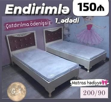 Uşaq/yeni gənc otağı üçün tək çarpayı - Ölçü: 200 x 90 sm - Rəng lalafo.az -da Uşaq/yeni gənc otağı üçün tək çarpayı - Ölçü: 200 x 90 sm - Rəng