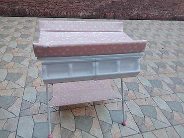 qiz mebelleri: Uşaq üçün vannalı və çarpayıüstü bezdəyişmə masası - 2-si 1-də — 3