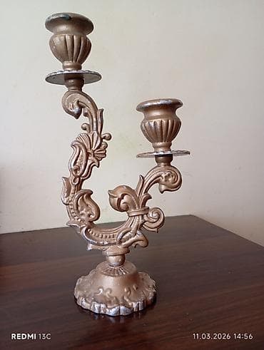 dini tort sekilleri: İki şamlıq yuvası olan dekorativ şamdan - Material: metaldən tökmə — 2